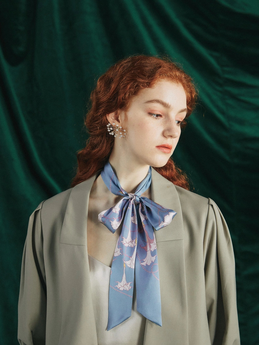 Dadura Silk Skinny Scarf