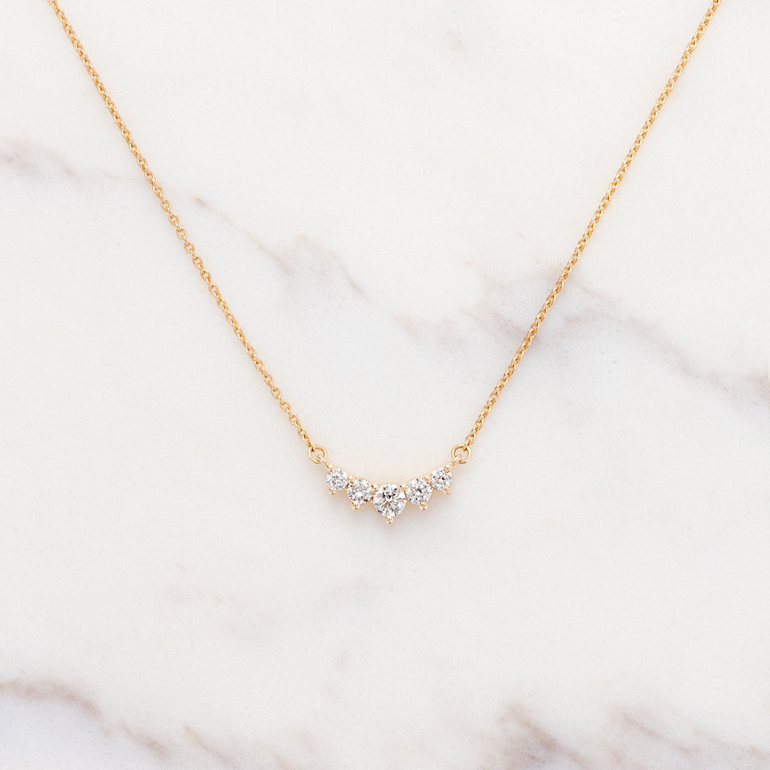 Lab Grown Diamond Crescent Necklace