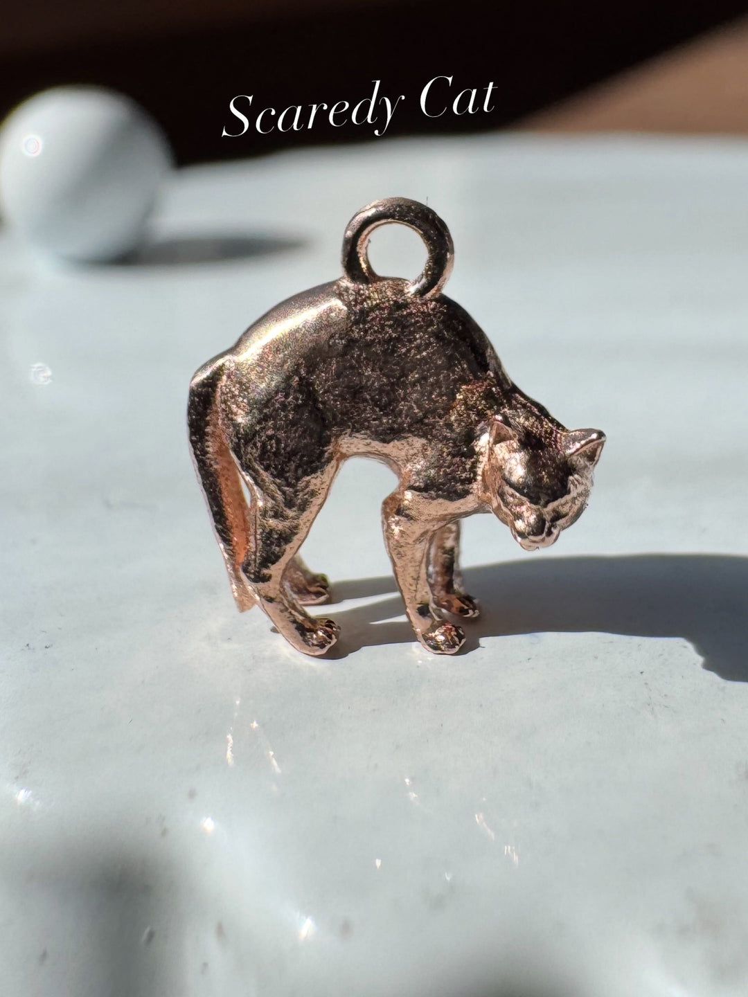 Scaredy Cat Necklace or Charm
