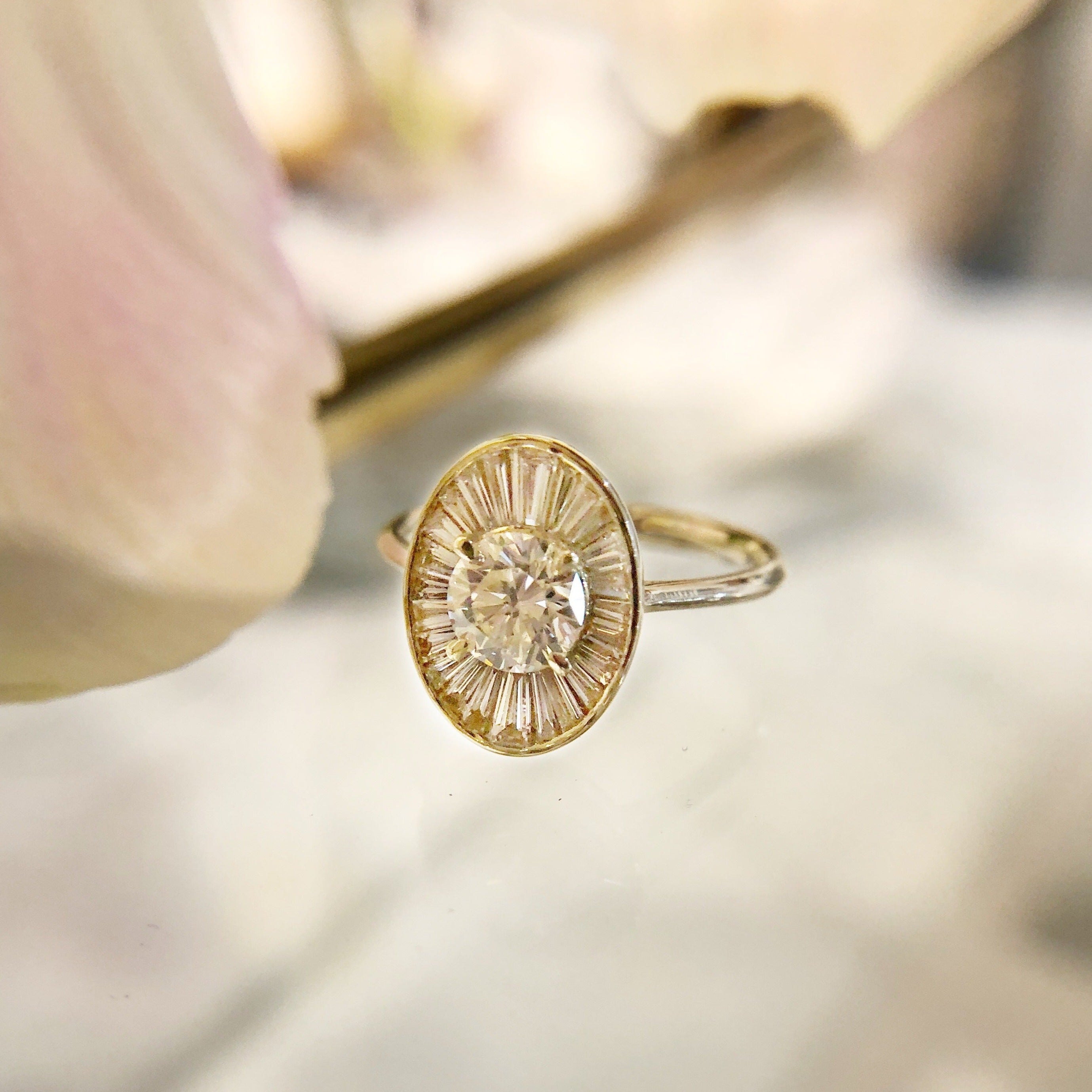 Oval Baguette Halo Ring Jenni Stuart Fine Jewelry