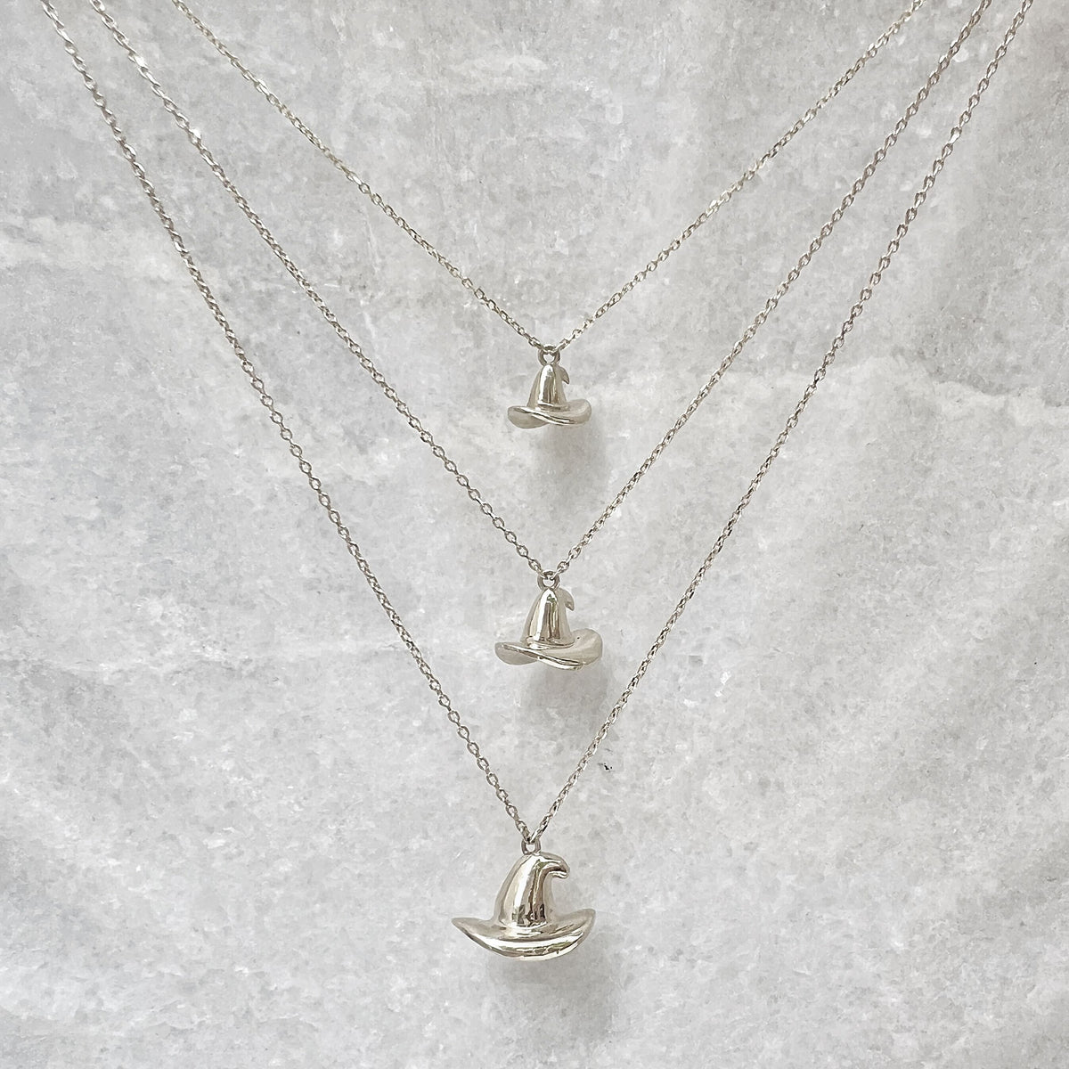 Silver or Brass Witch Hat Charm or Necklace