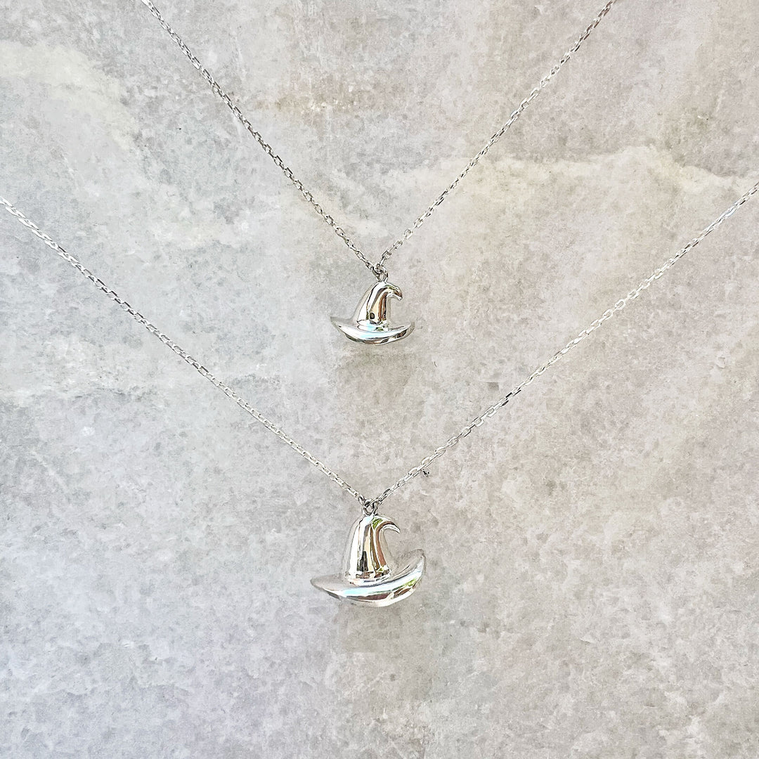 Silver Witch Hat Charm or Necklace