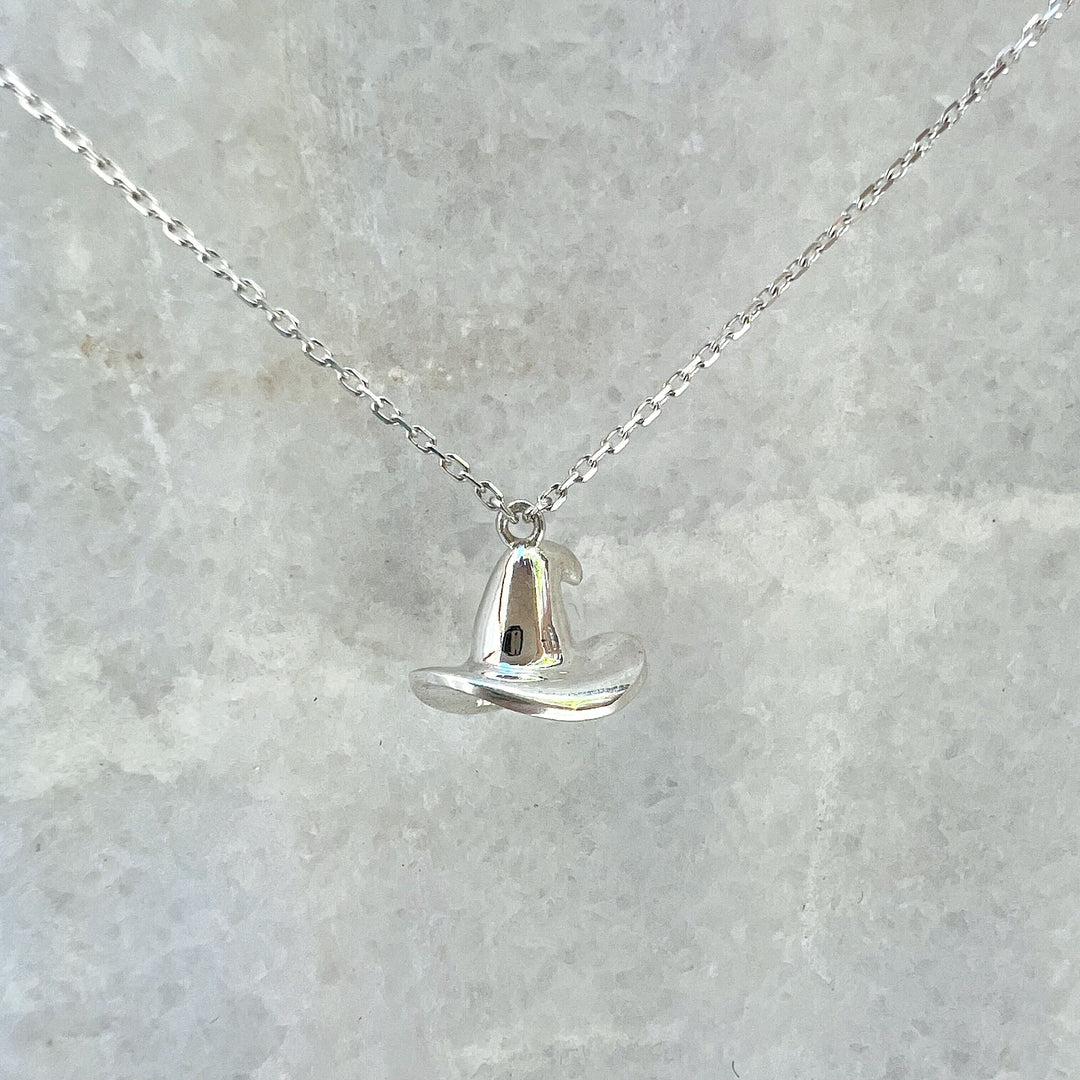 Silver Witch Hat Charm or Necklace