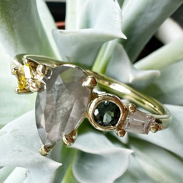 Multi-color, Multi-shape, Modern Engagement Ring