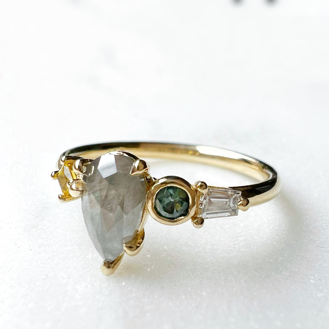 Multi-color, Multi-shape, Modern Engagement Ring
