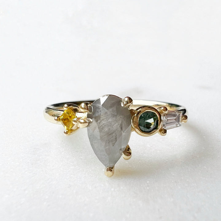 Multi-color, Multi-shape, Modern Engagement Ring