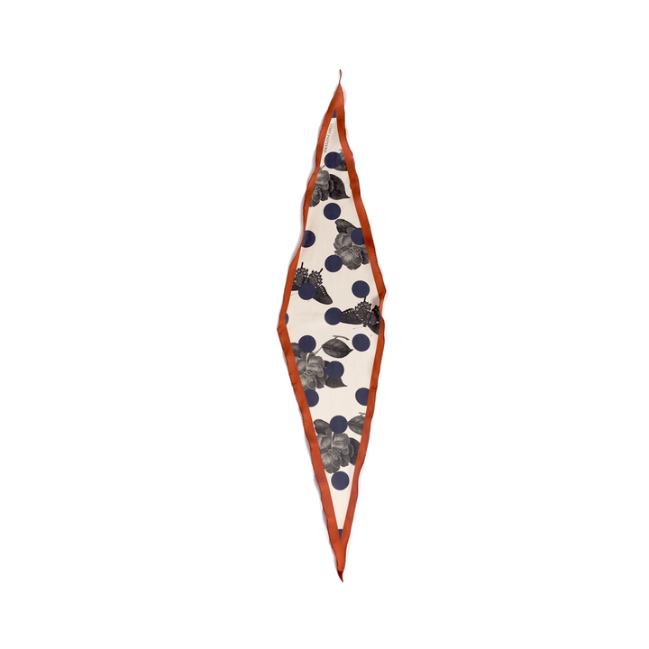 Noir Floral Silk Diamond Neckerchief