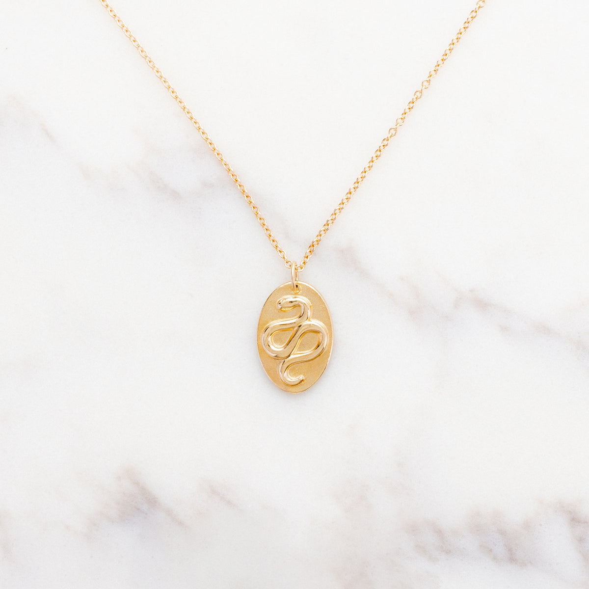 Oval Serpent Pendant Necklace