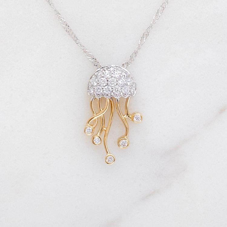Diamond Jellyfish Necklace