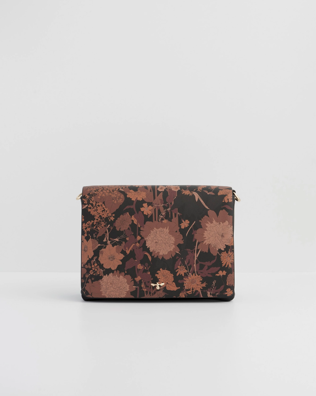 Fable Deco Blooms Black Foldover Handbag