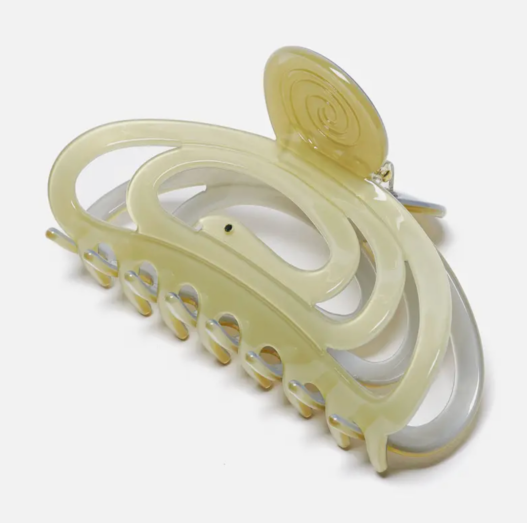 Corra Claw - Green Acetate Lightweight Snake Hair Clip