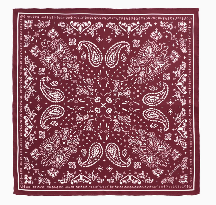 "Paisley" Silk Bandana Scarf - Rodeo Red