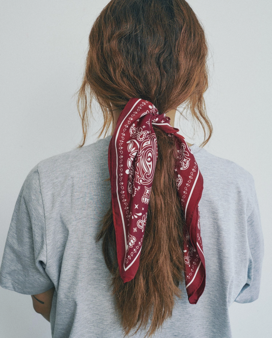 "Paisley" Silk Bandana Scarf - Rodeo Red