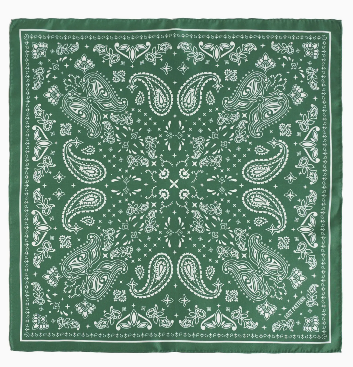 "Paisley" Silk Bandana Scarf - Sagebrush Green
