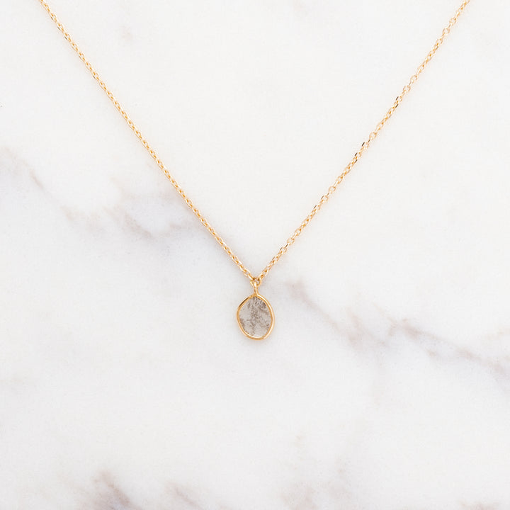 Single Diamond Slice Necklace
