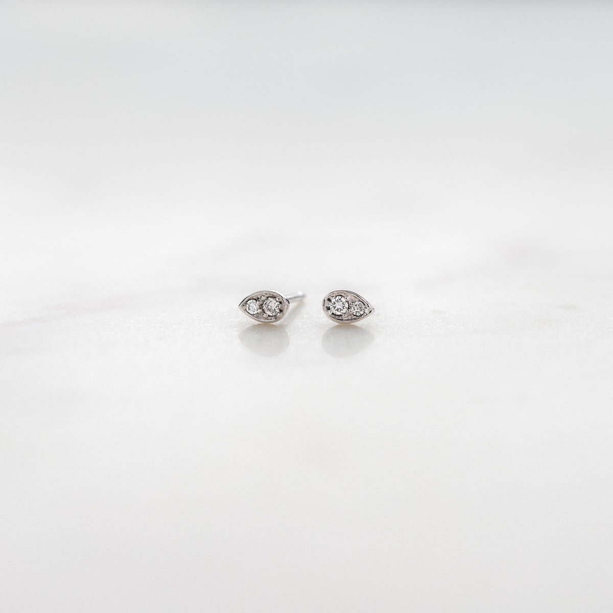 Tiny Dewdrop Diamond Studs