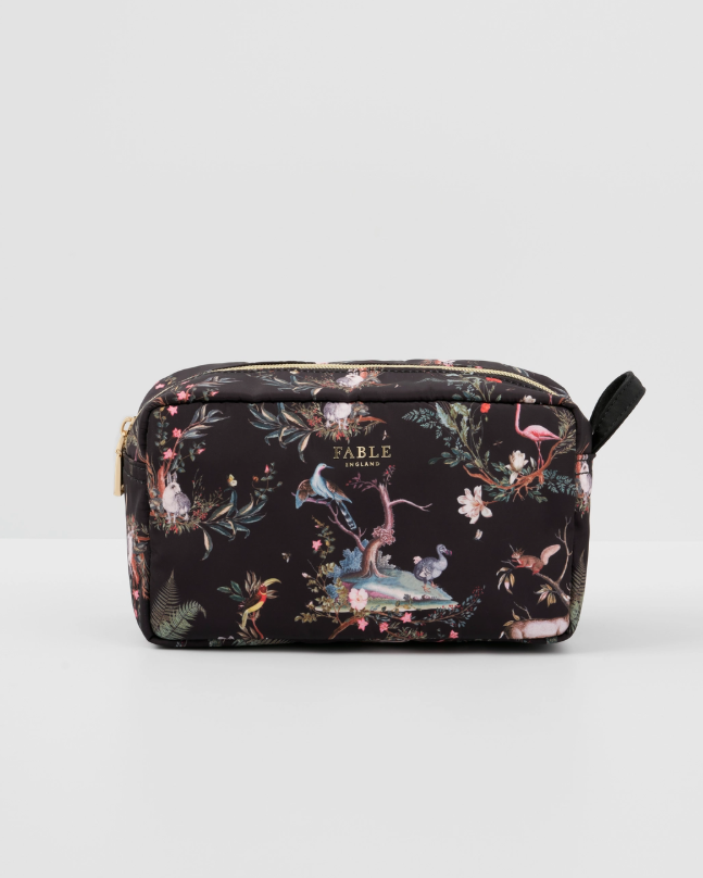 Wonderland Black Wash Bag Travel Pouch