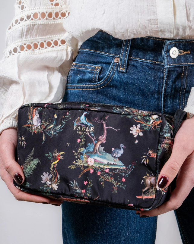 Wonderland Black Wash Bag Travel Pouch