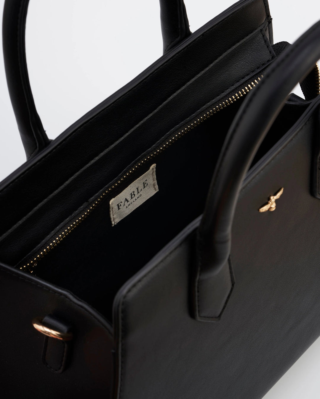 Fable Black Structured Tote