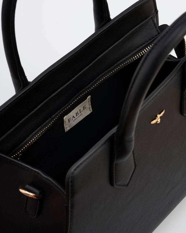 Fable Black Structured Tote