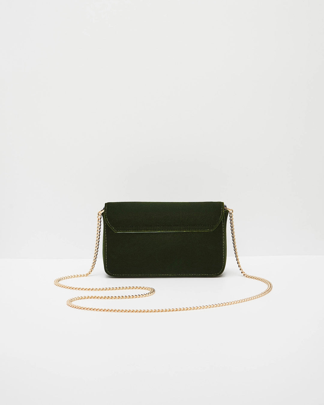 Sophia Wren Embroidered Clutch in Green Velvet
