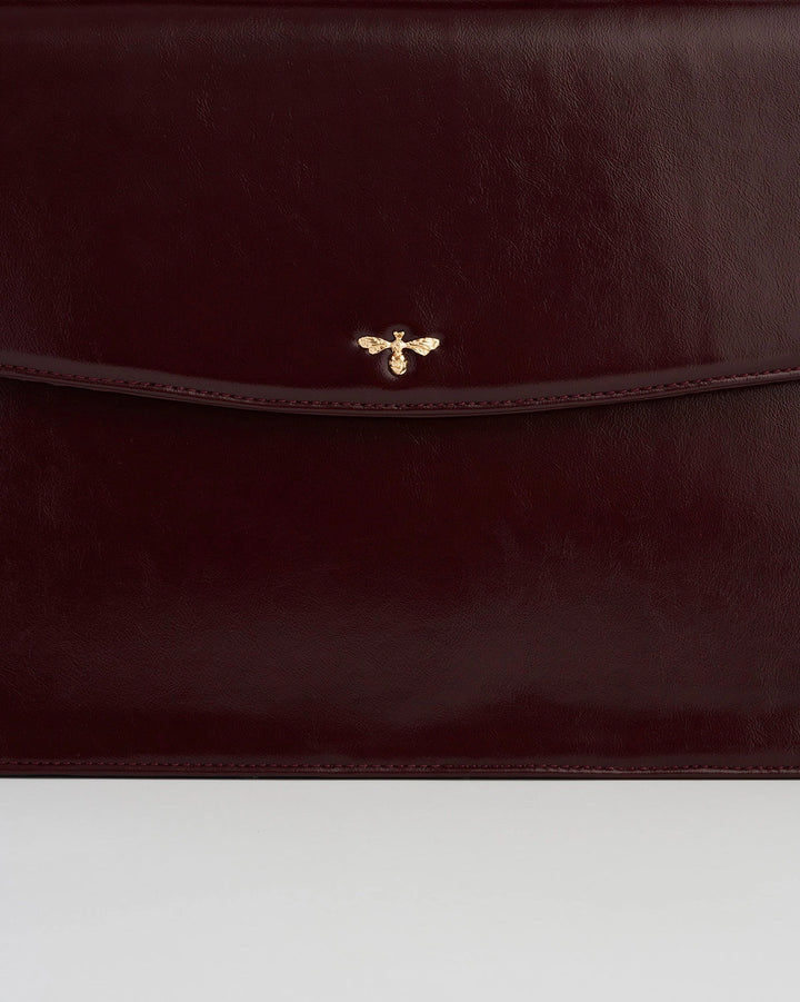 Fable Ruby Cherry Red Structured Medium Tote