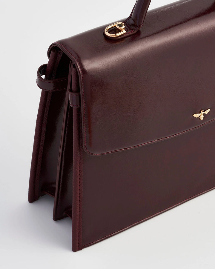 Fable Ruby Cherry Red Structured Medium Tote