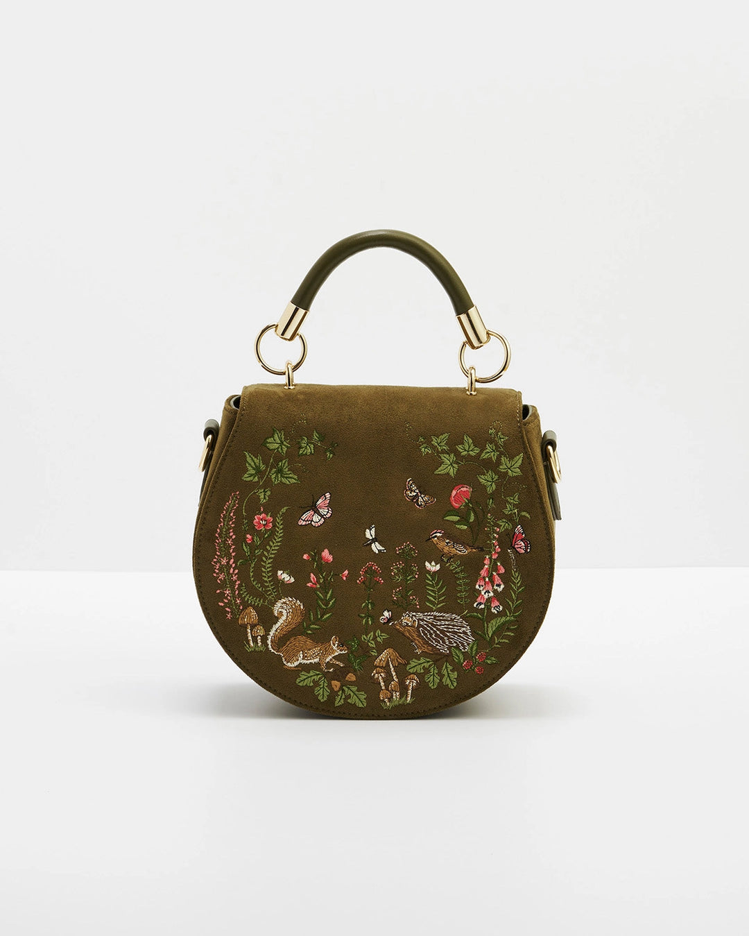 Charlotte Meadow Scene Embroidered Saddle Bag