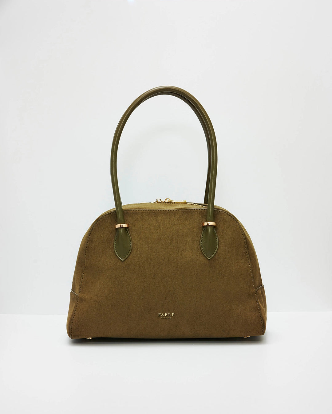 Amelia Shoulder Bag in Khaki Suedette