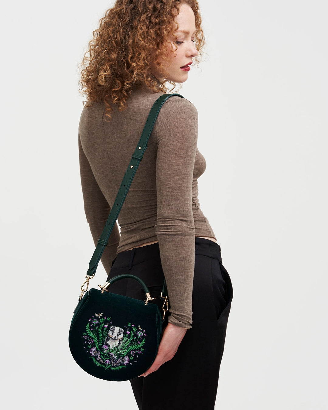 Fable Badger Embroidered Saddle Bag