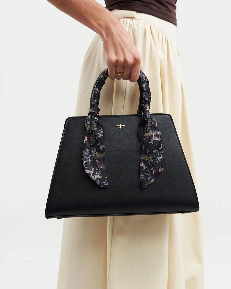 Fable Black Structured Tote