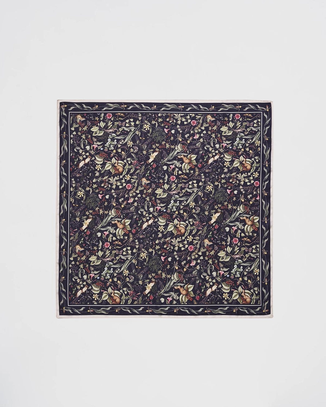 Fable Wolf Garden Navy Square Scarf