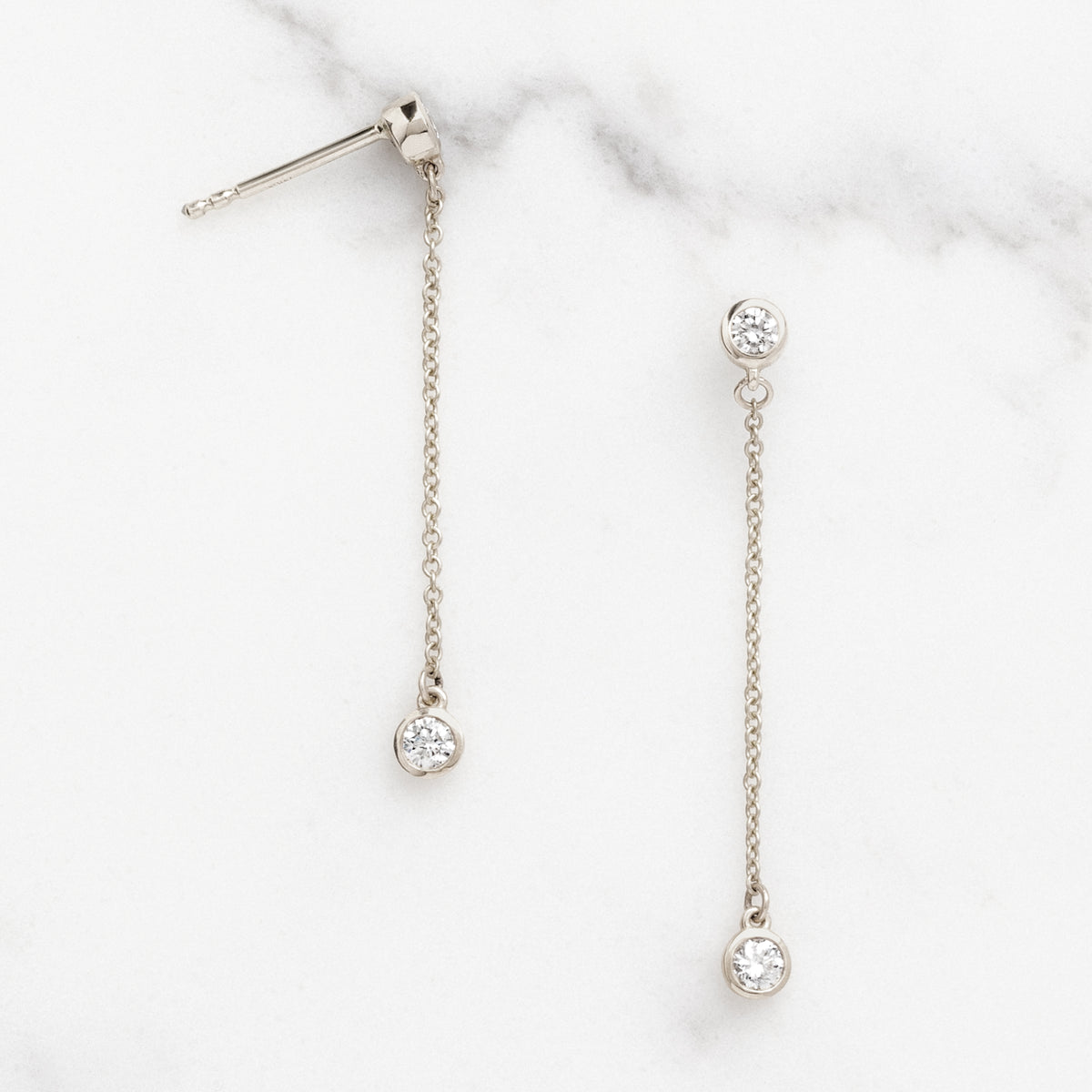 Bezel Set Diamond Drops