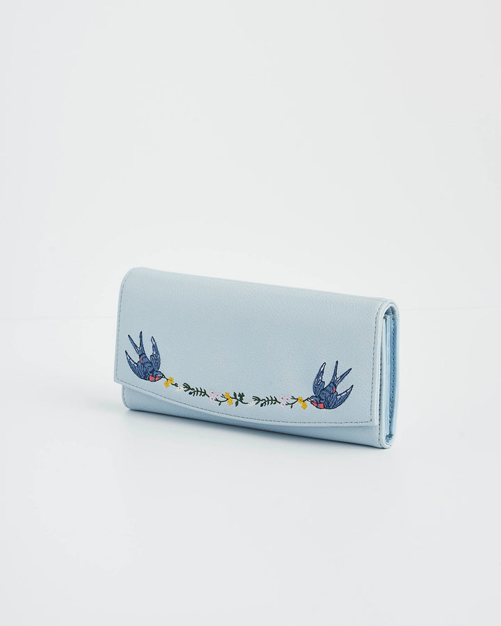 Fable Bird Embroidered Purse