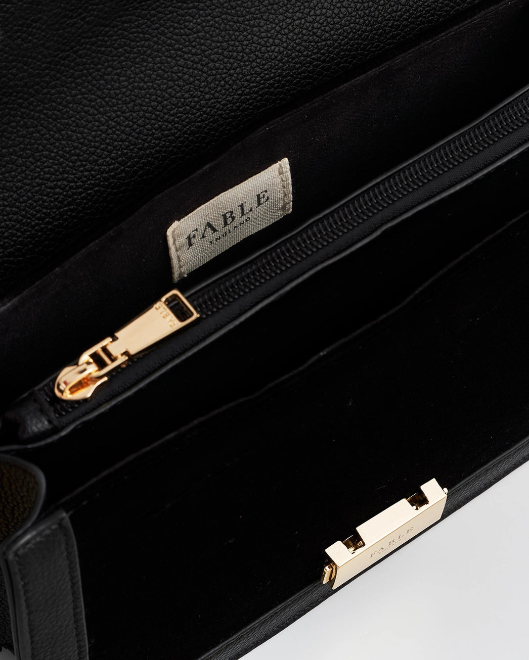 Fable Botanical Black Velvet Embroidered Foldover Bag