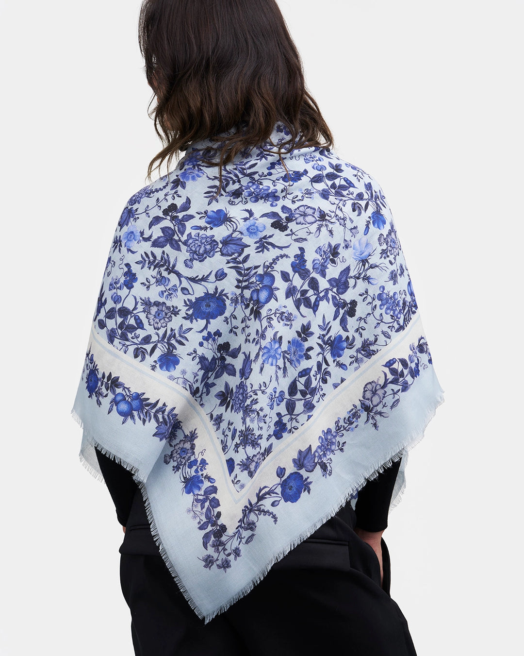 Fable Ditsy Blue Folk Square Scarf