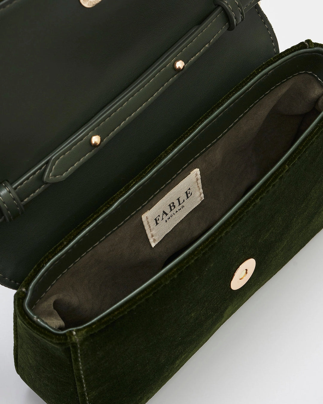 Sophia Wren Embroidered Clutch in Green Velvet