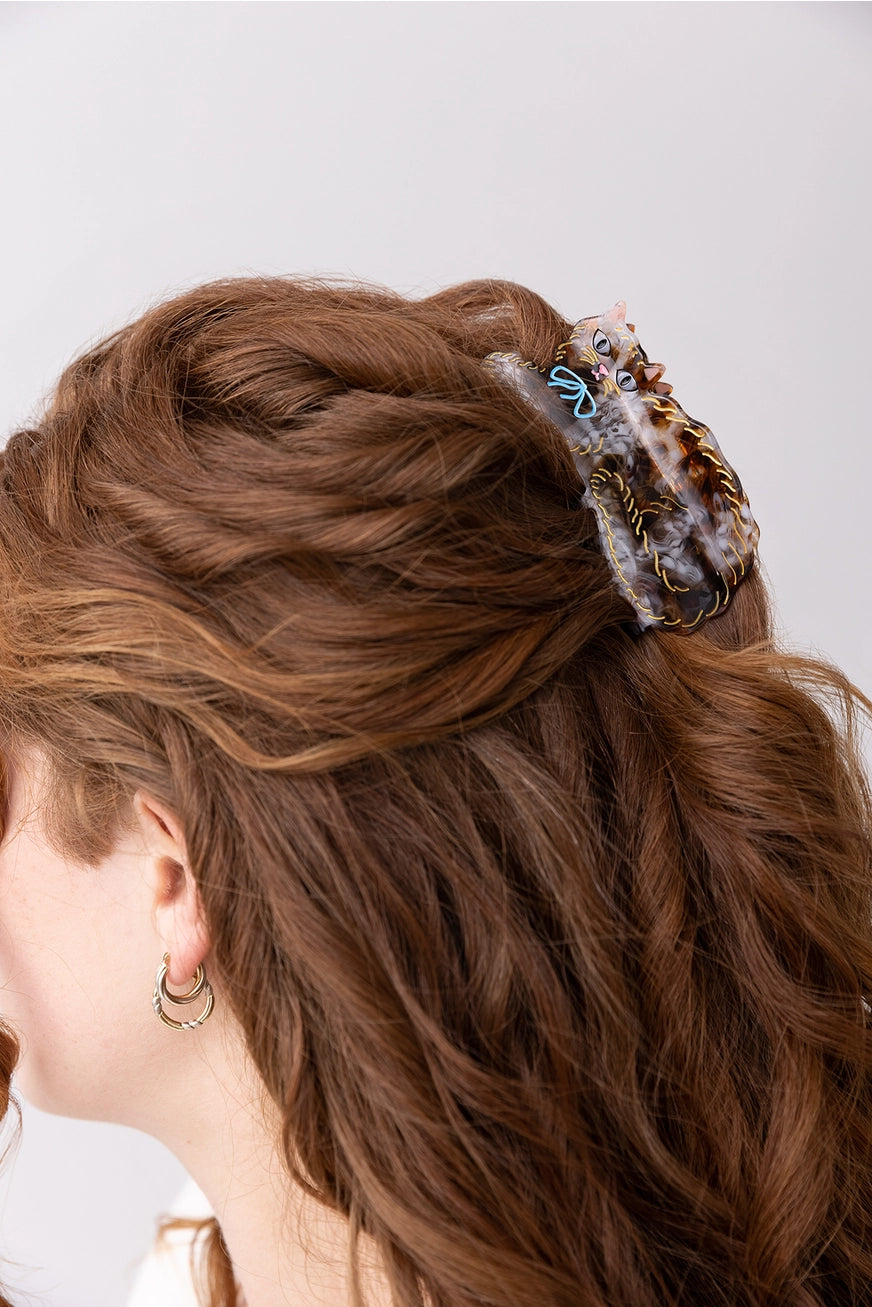 Calico Cat Hair Claw in Cream and Tortoise Shell