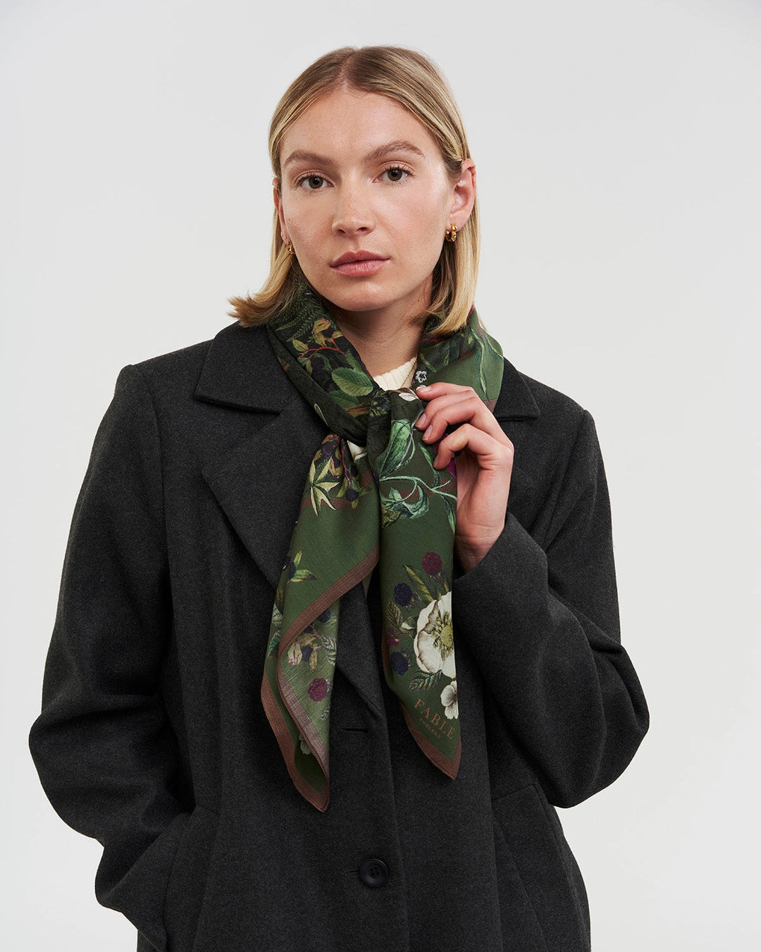 Orla Narrative Medium Square Scarf in Khaki