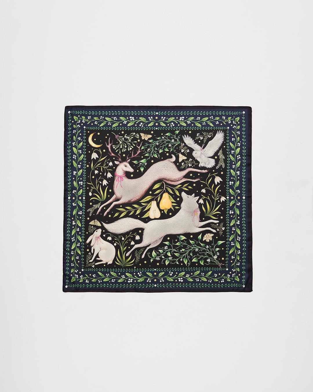 Niva Narrative Medium Square Scarf in Navy