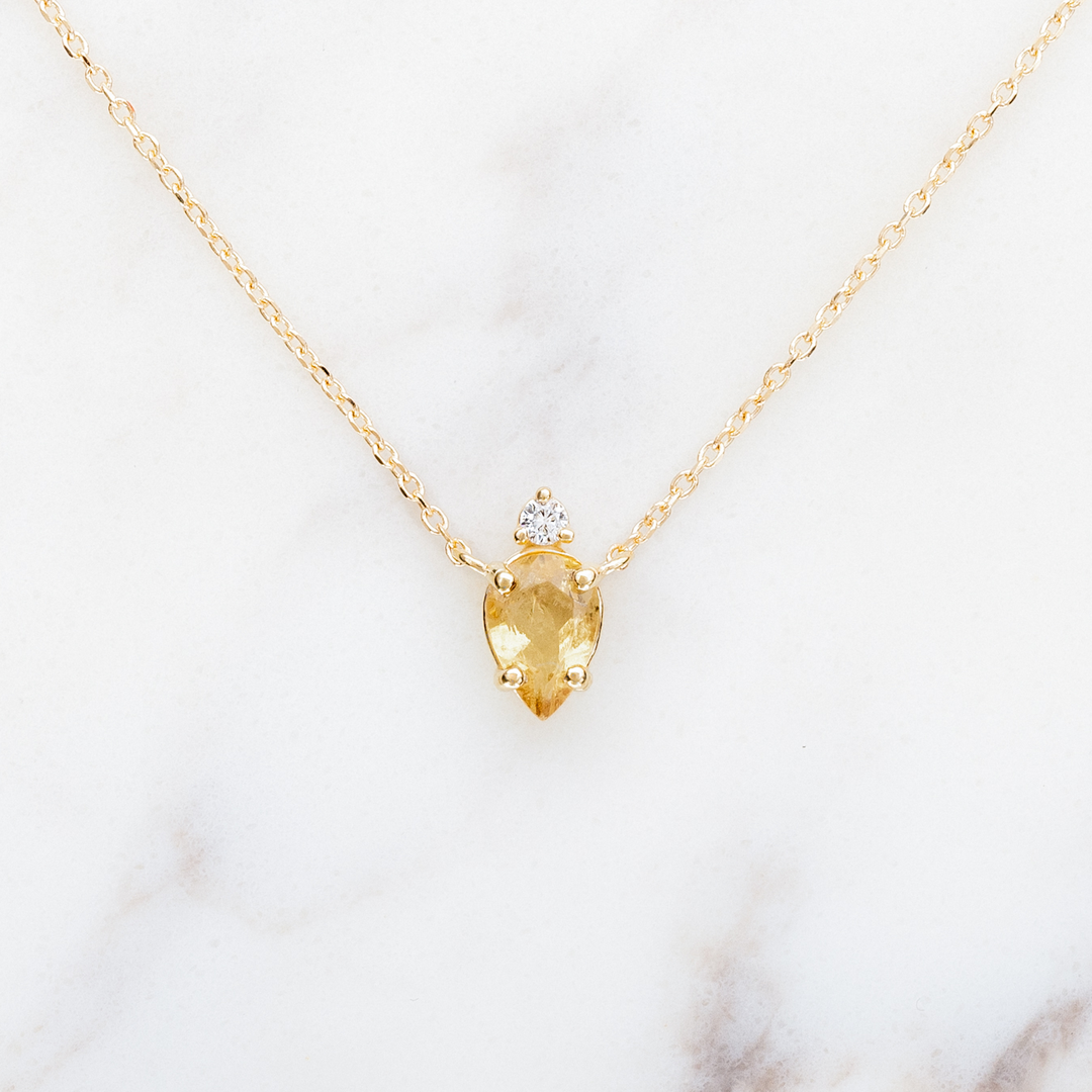 Citrine & Diamond Necklace