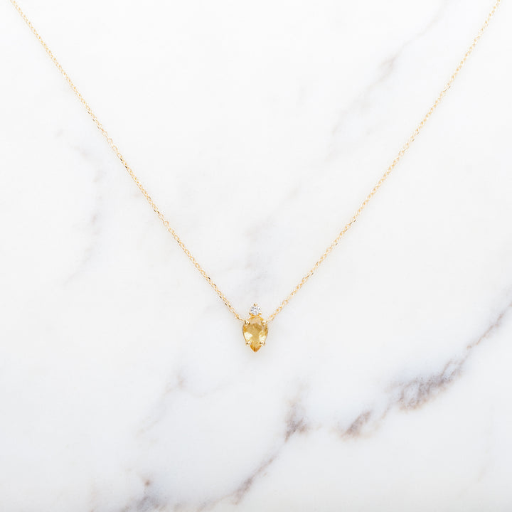 Citrine & Diamond Necklace