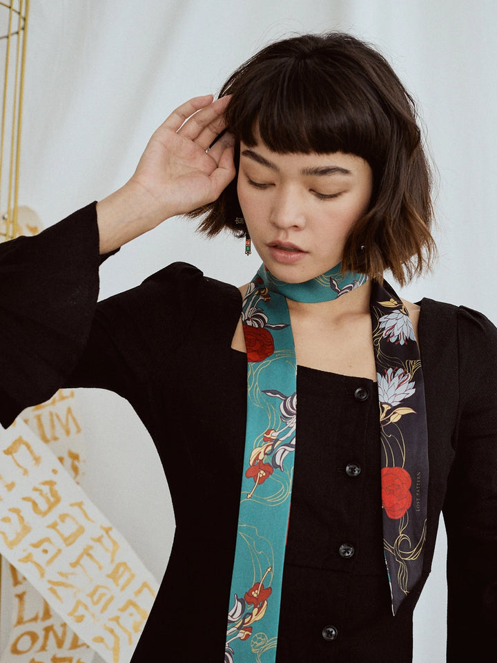 Dream Hunter Silk Skinny Scarf