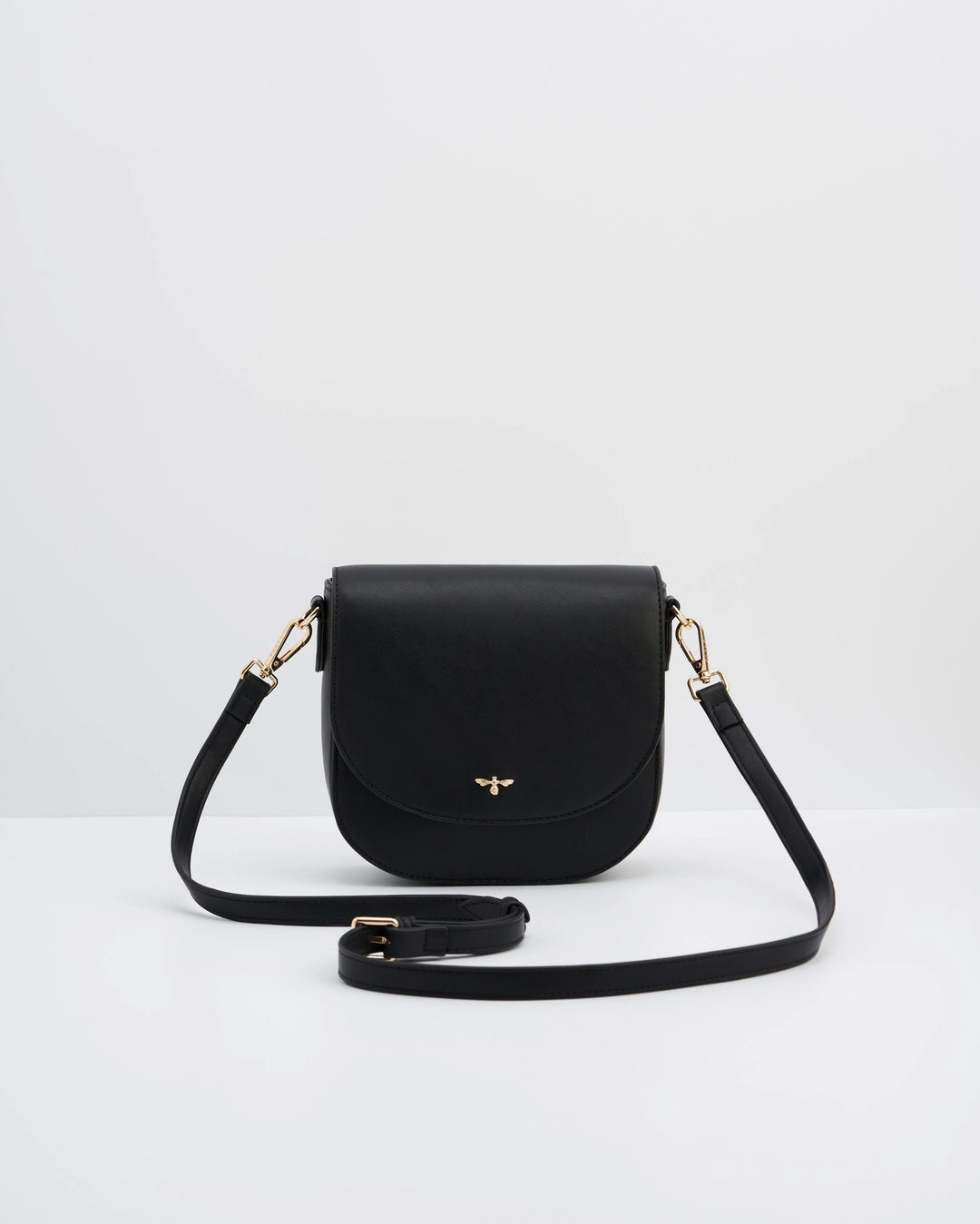 Black Saddle Crossbody Bag