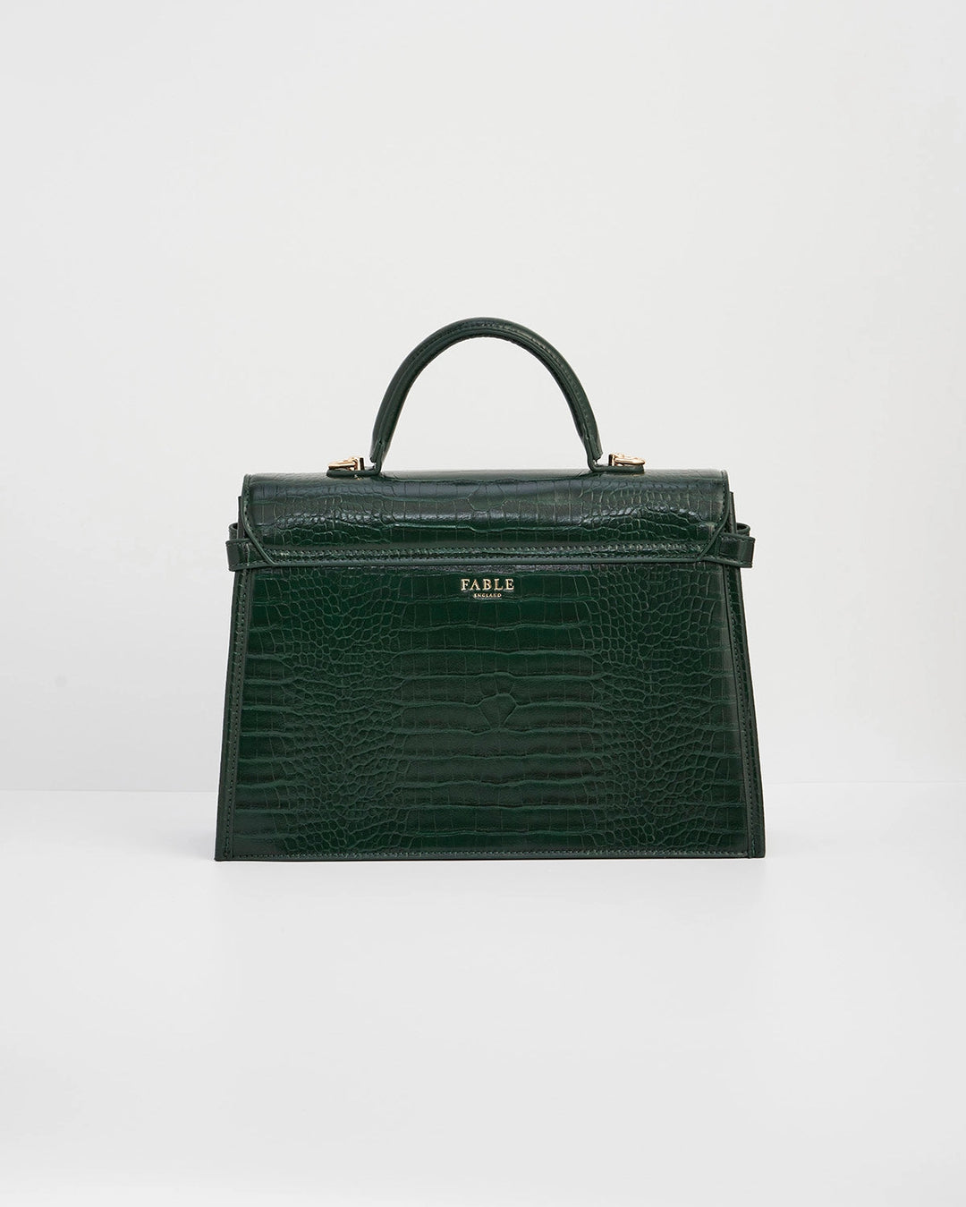 Eliza Top Handle Tote in Forest Green Croc