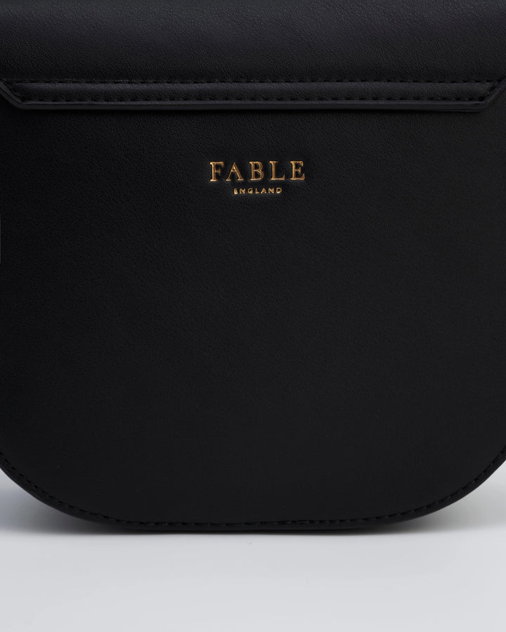 Black Saddle Crossbody Bag