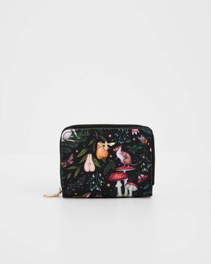 Niva Print Small Wallet in Green