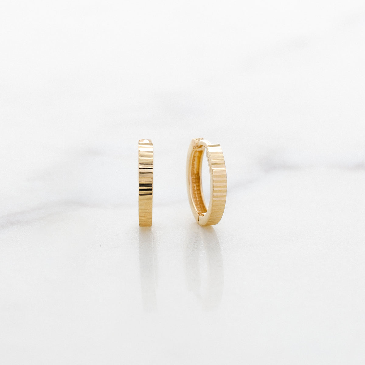 Fluted Hinged Hoop Earrings