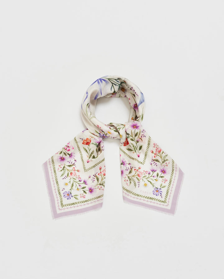 Fable Forget Me Knot Cream Narrative Square Scarf
