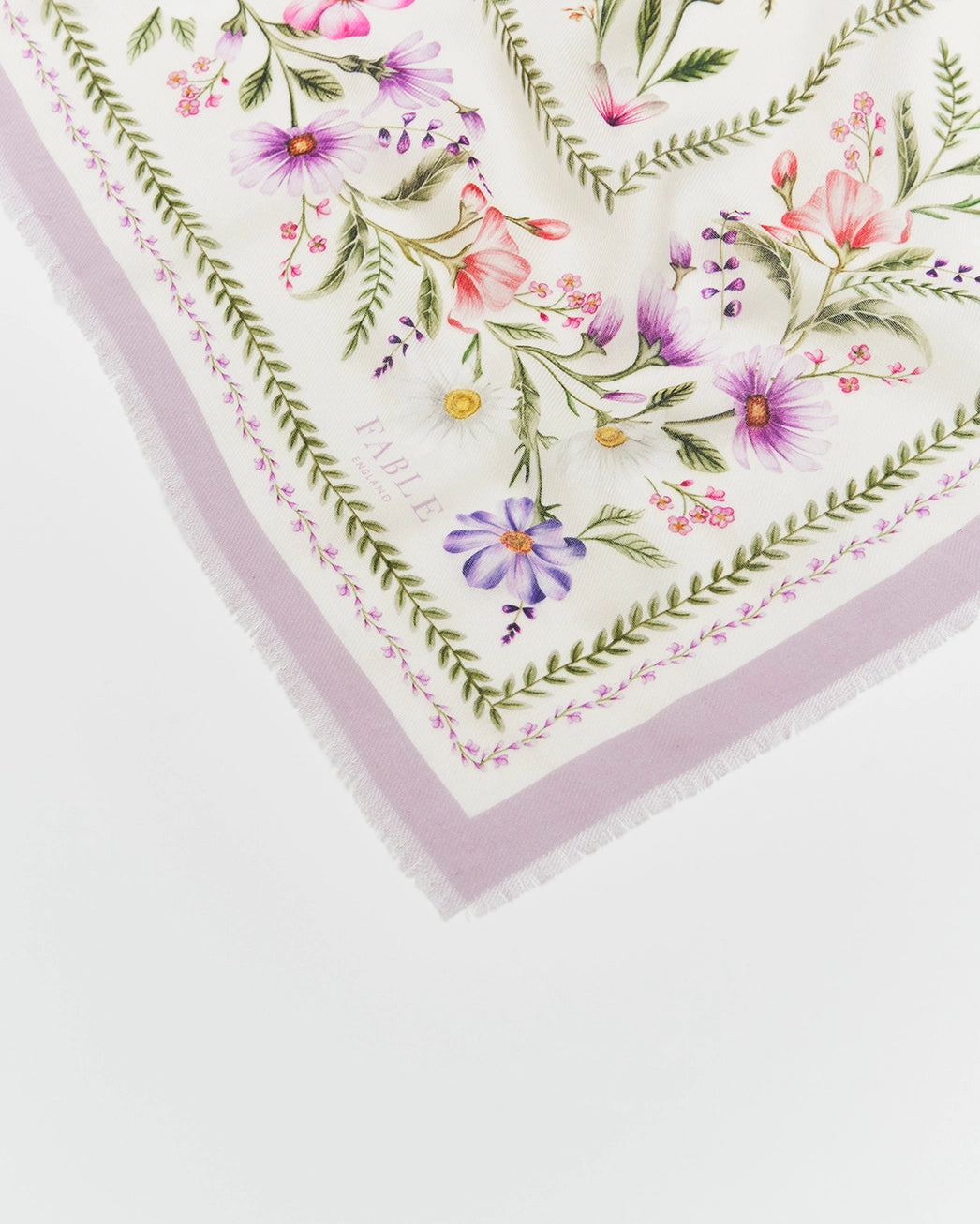 Fable Forget Me Knot Cream Narrative Square Scarf